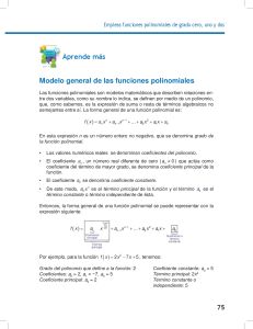 Modelo general de las funciones polinomiales - Ayuda para tu tarea de  Matemáticas IV SEP Preparatoria Cuarto semestre - Respuestas y explicaciones