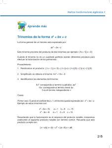 Trinomios De La Forma X2 Bx C Ayuda Para Tu Tarea De