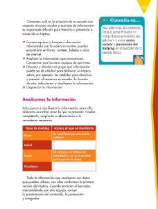 Elaborar Un Triptico Sobre La Prevencion Del Bullying En La Comunidad Escolar Ayuda Para Tu Tarea De Espanol Sep Primaria Quinto Respuestas Y Explicaciones